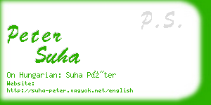 peter suha business card